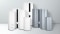 Afbeelding van diverse warmwaterboilers van Viessmann in verschillende versies.