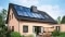 Foto van zonnepanelen Vitovolt 300 op het dak van een woning.